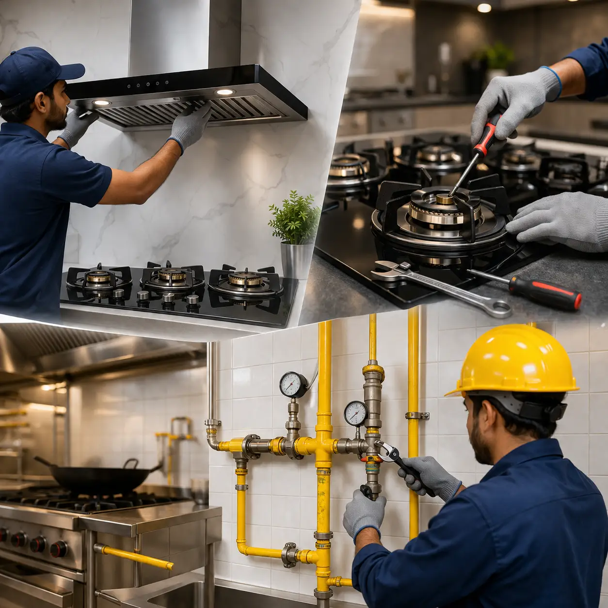 Urban Gas Stove technician servicing a gas stove